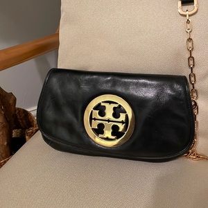 Black leather Tory Burch cross body